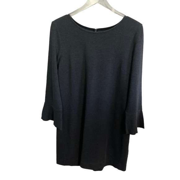 Madewell Charcoal Heather Gray Long bell sleeve Knit Tunic Dress Size M - Picture 2 of 14